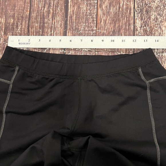 Athleta Women Black Stripe Bettona Bootcut Yoga Stretch Nylon Pants 41151 Medium - Picture 9 of 14